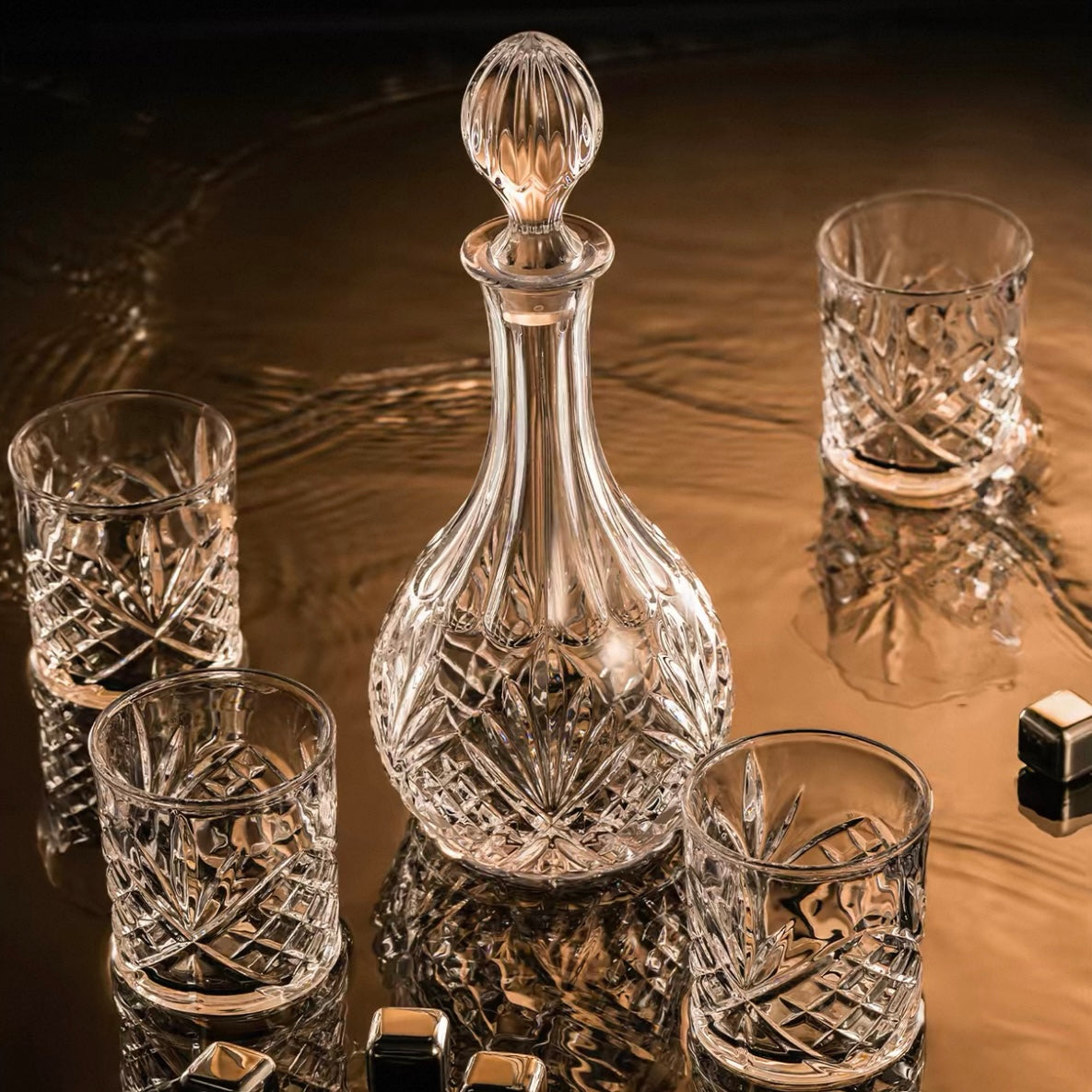 The Sovereign Decanter & Glass Set | Luxury Crystal Whiskey Connoisseur Suite