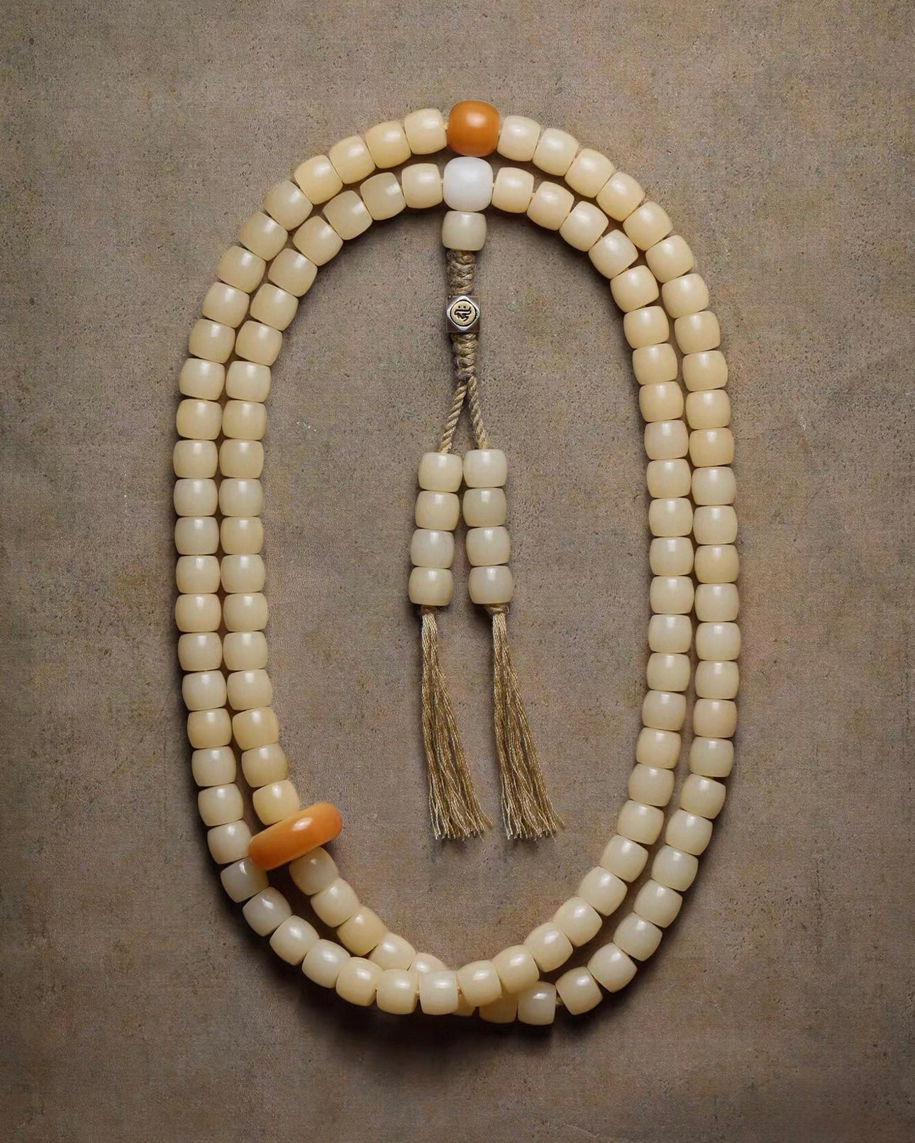 The Zodiac Guardian | White Jade Bodhi Root 108 Prayer Beads