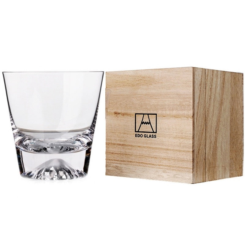 Edo Kiriko Mount Fuji Whisky Glass Set | Handcrafted Japanese