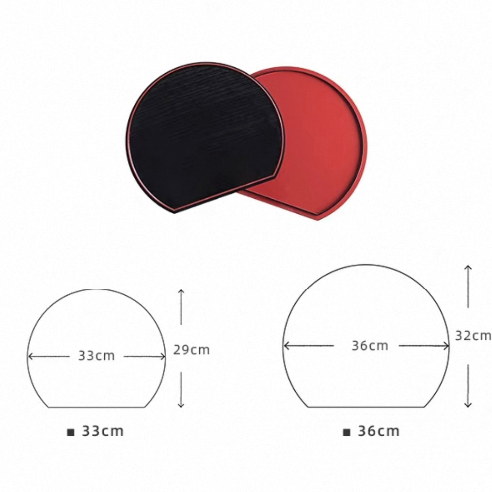 Japanese Lacquerware Half-Moon Tray
