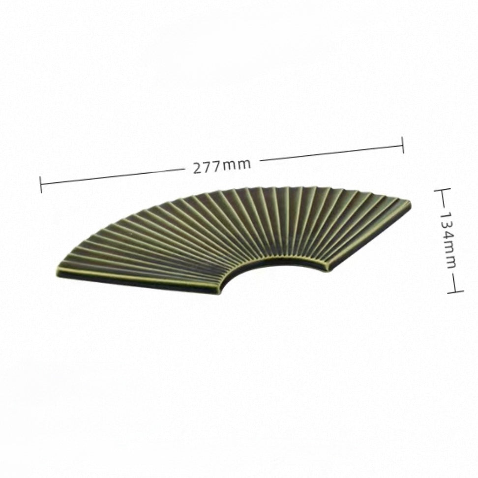 Japanese Fan-Shaped Ceramic Plate