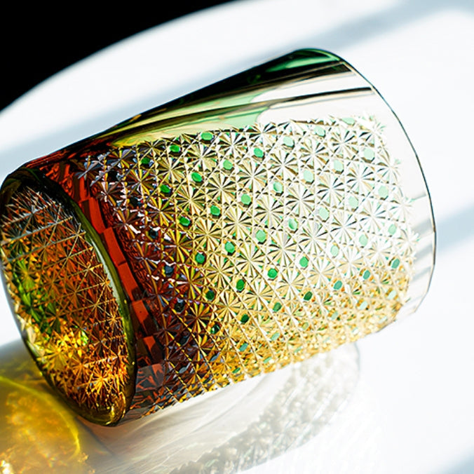 Edo Kiriko Handcrafted Fujin Whisky Glass – A Tempest of Elegance in Crystal