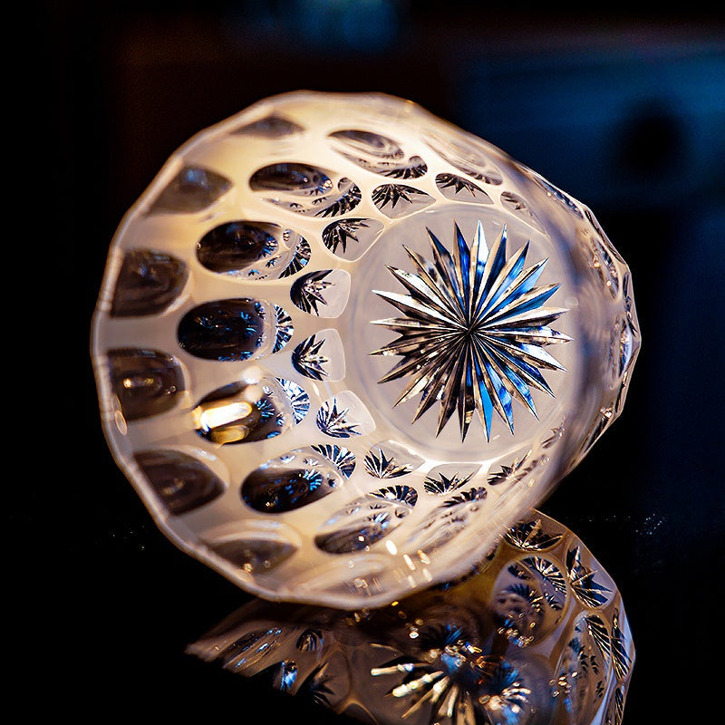 Edo Kiriko Handcrafted Shiro Ripple Whisky Glass – A Tranquil Whisper in Crystal