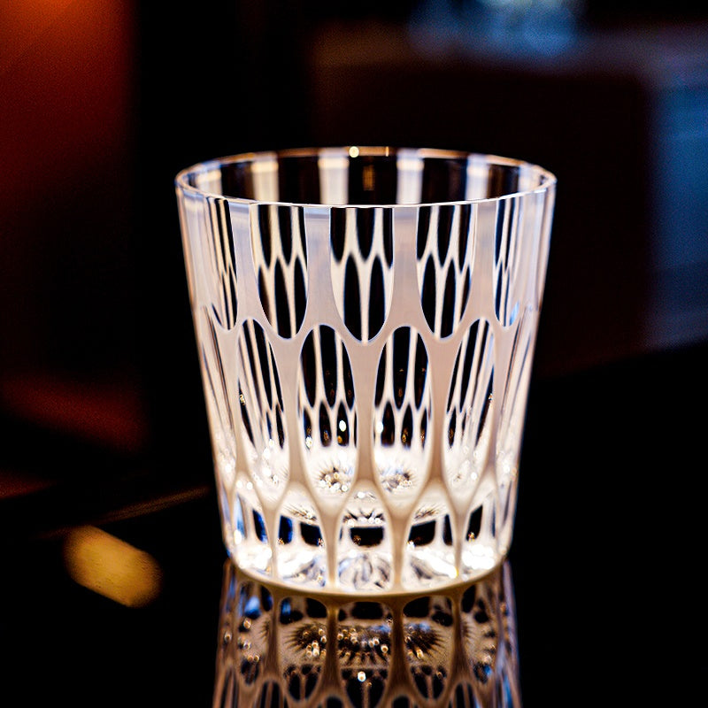 Edo Kiriko Handcrafted Shiro Ripple Whisky Glass – A Tranquil Whisper in Crystal