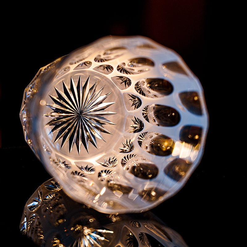 Edo Kiriko Handcrafted Shiro Ripple Whisky Glass – A Tranquil Whisper in Crystal