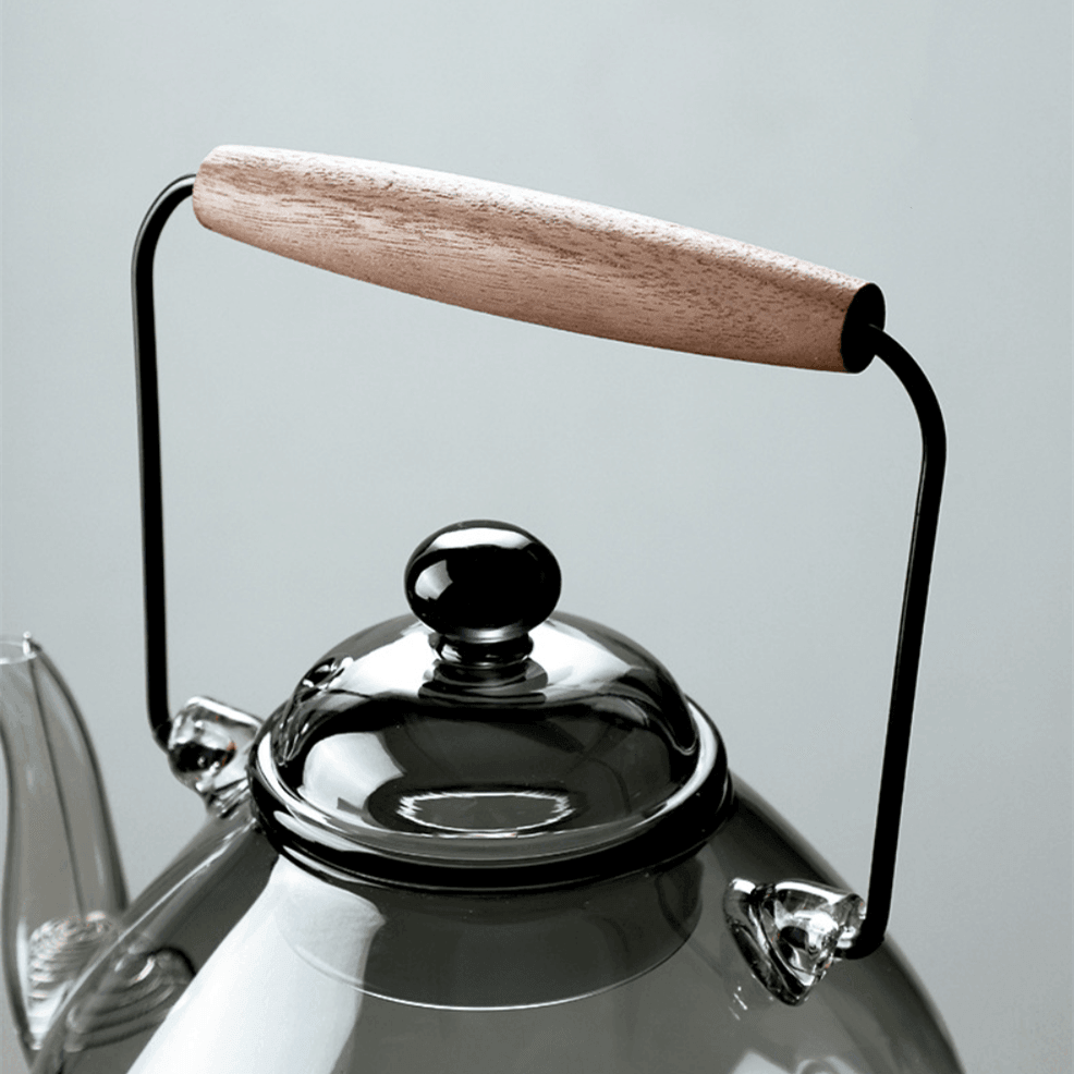 High-Borosilicate Glass Teapot with Lifting Beam Handle - Thumbnail 4