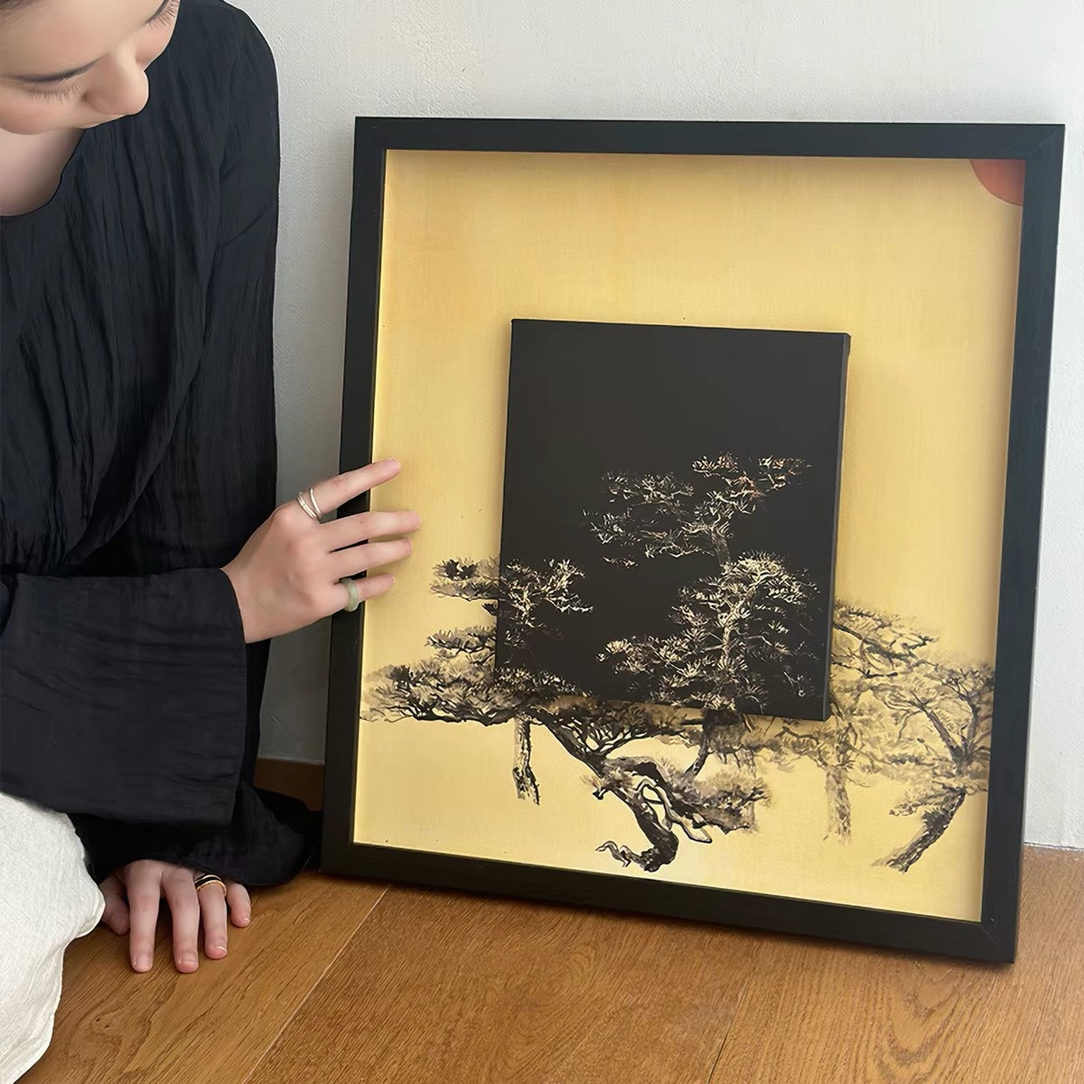 Rising Sun and Ancient Pine Relief Artwork