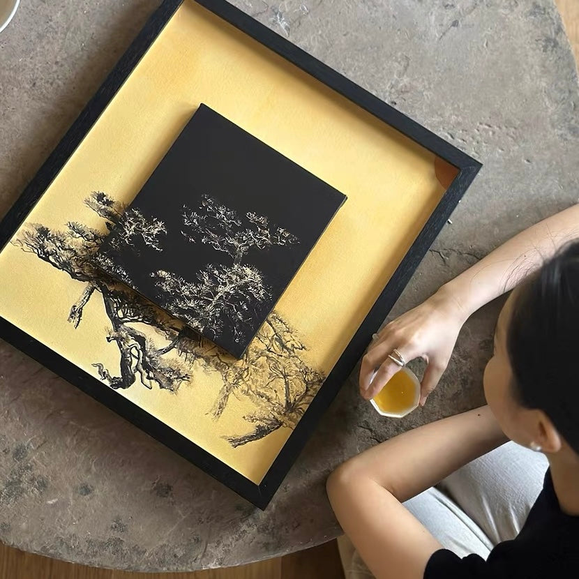 Rising Sun and Ancient Pine Relief Artwork