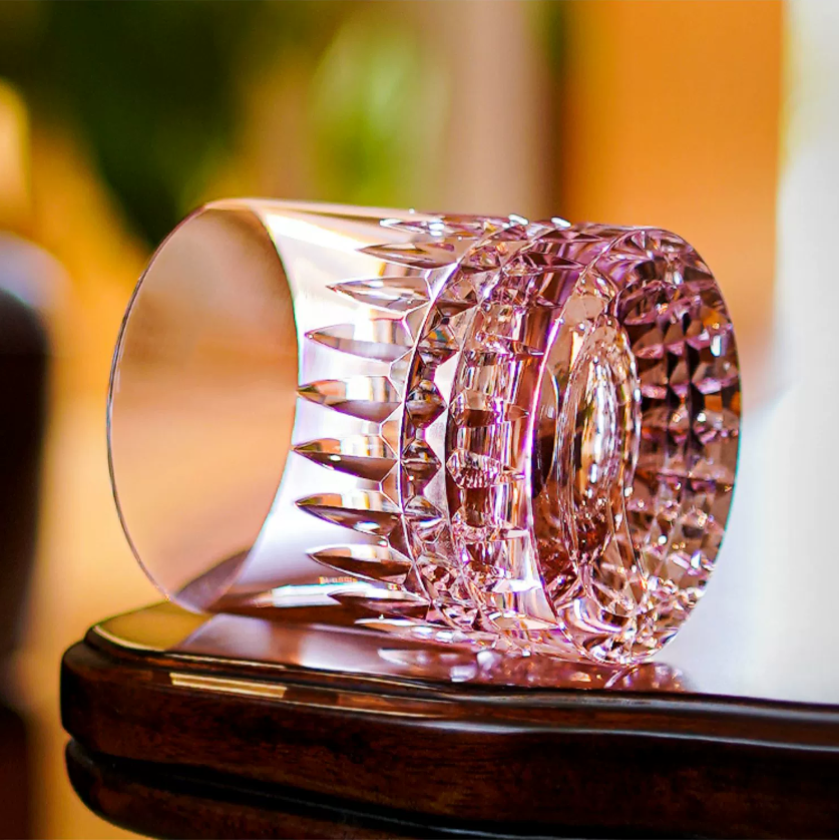 Edo Kiriko Crystal Royale Whisky Glass with Wooden Box – A Regal Expression of Japanese Craftsmanship