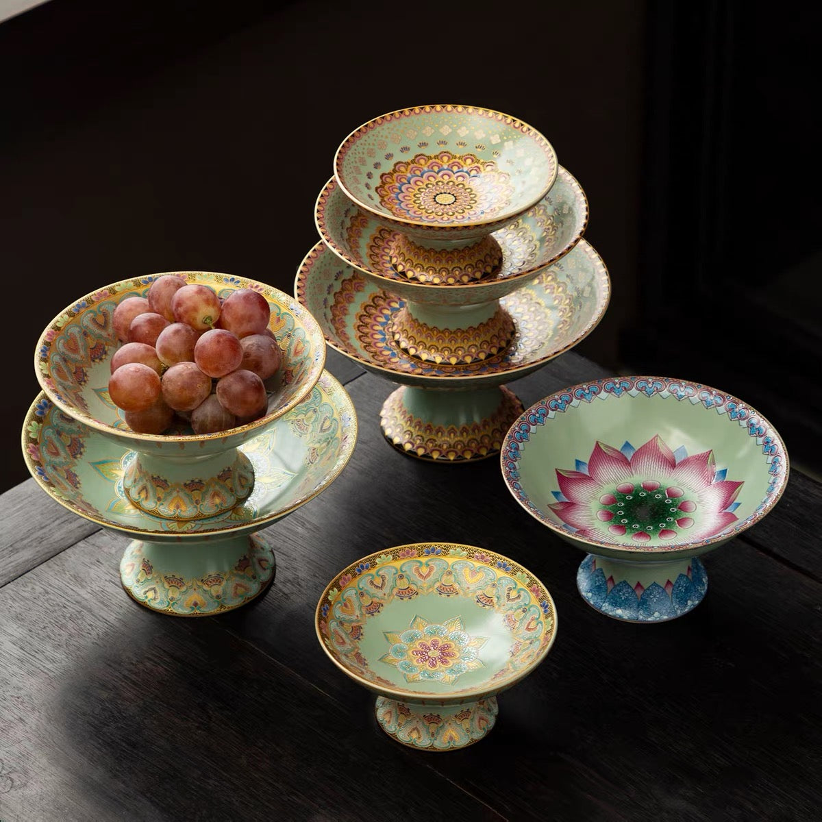 Lotus Pedestal Tea Pastry Stand