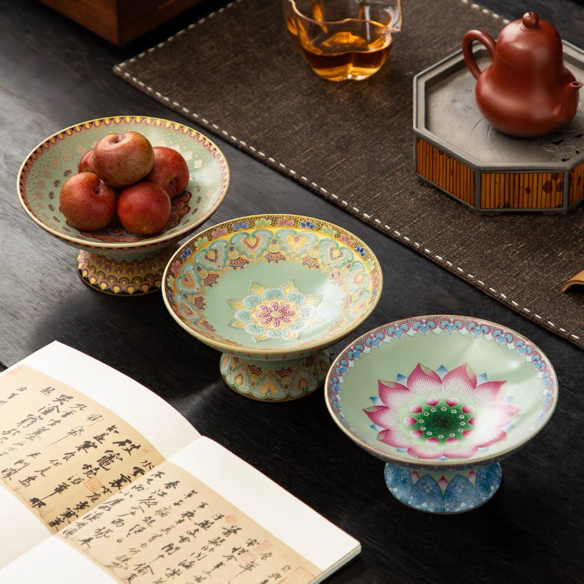 Lotus Pedestal Tea Pastry Stand