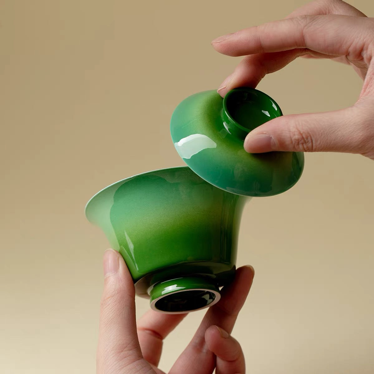 Dehua Imperial Jade Gradient Gaiwan