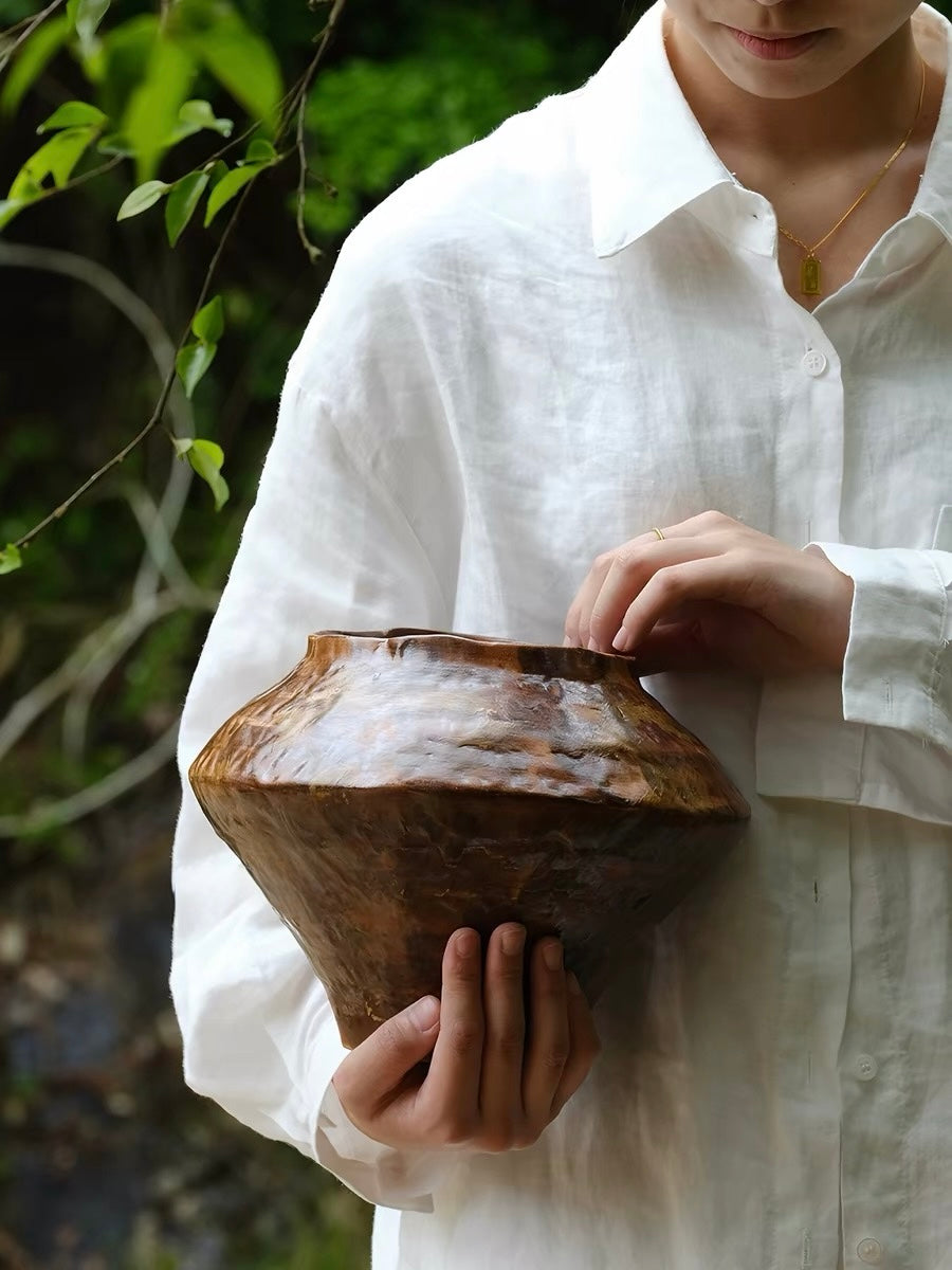 Handcrafted Wabi-Sabi Ceramic Jar