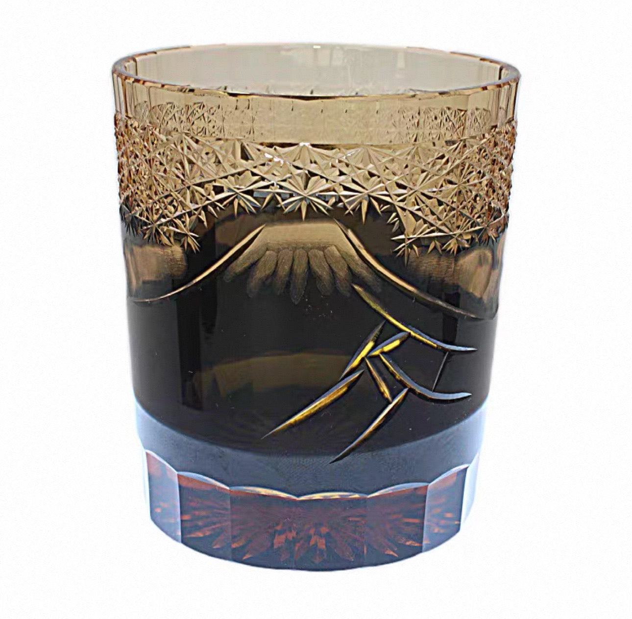 Exquisite Handmade Edo Kiriko Mount Fuji Crystal Tumbler