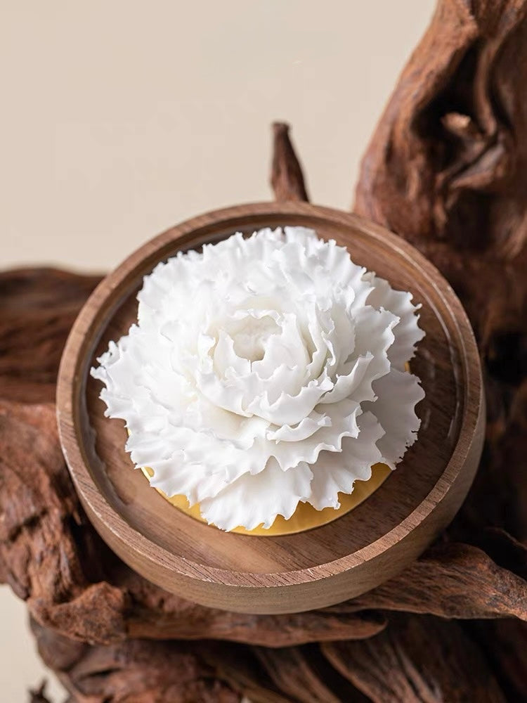 Handcrafted Dehua Blanc de Chine Carnation Incense Holder – A Bloom of Everlasting Grace