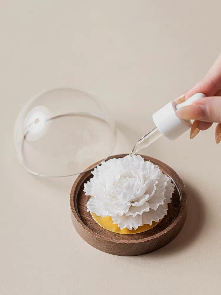 Handcrafted Dehua Blanc de Chine Carnation Incense Holder – A Bloom of Everlasting Grace