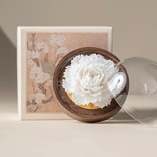 Handcrafted Dehua Blanc de Chine Carnation Incense Holder – A Bloom of Everlasting Grace