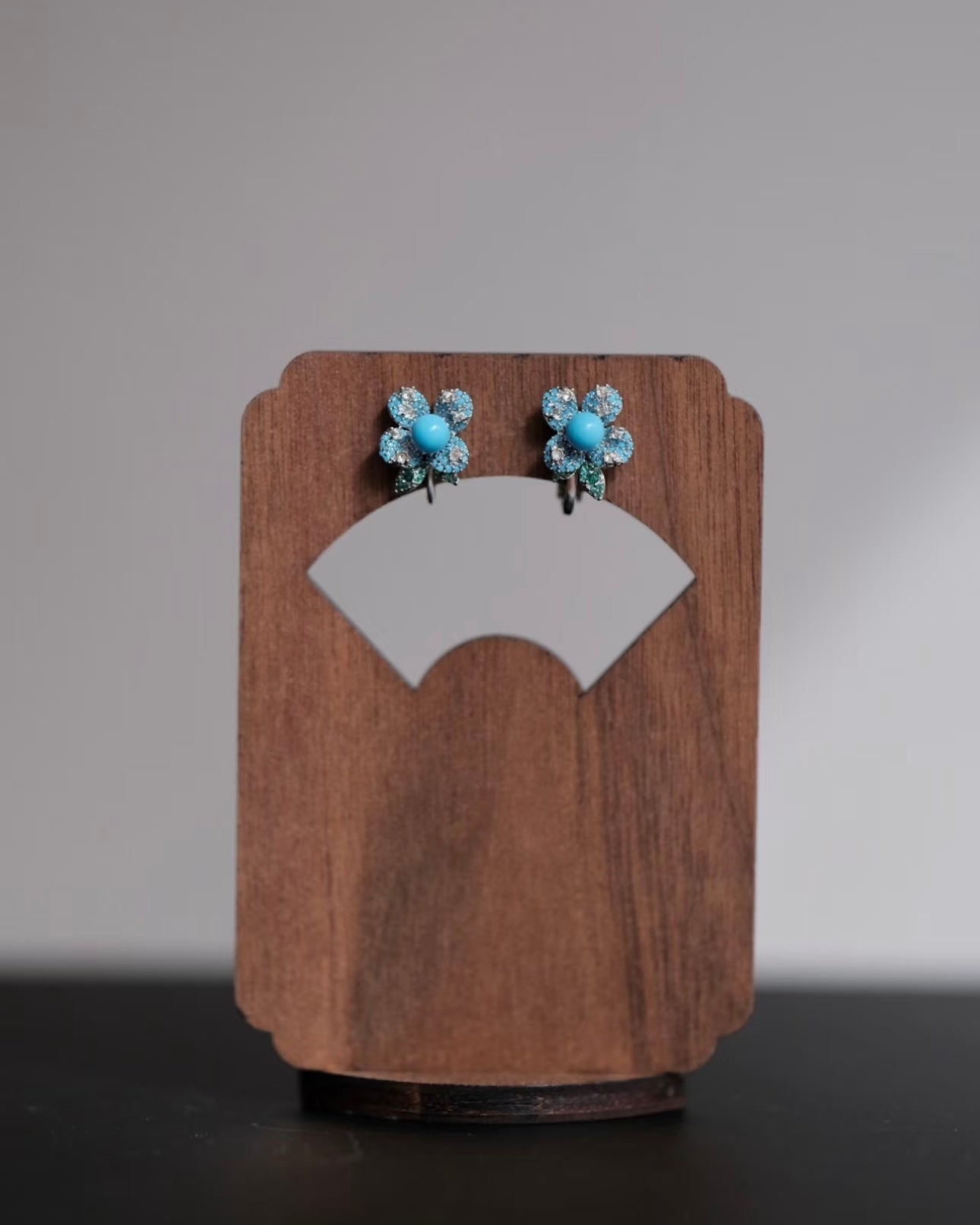 Luxury "High-Porcelain" Blue Turquoise Blossom Brooch | Super Heavywork Artisan Jewelry