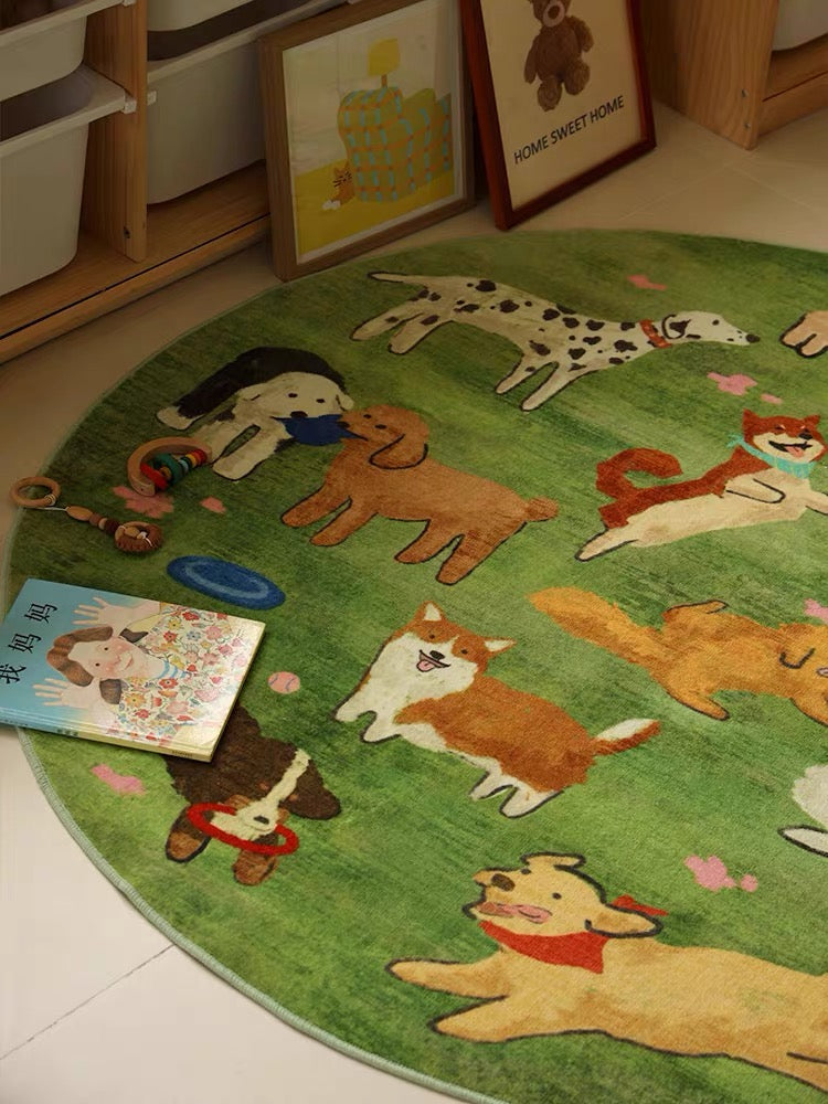 Dopamine Puppy Round Rug – Playful Comfort for Modern Living