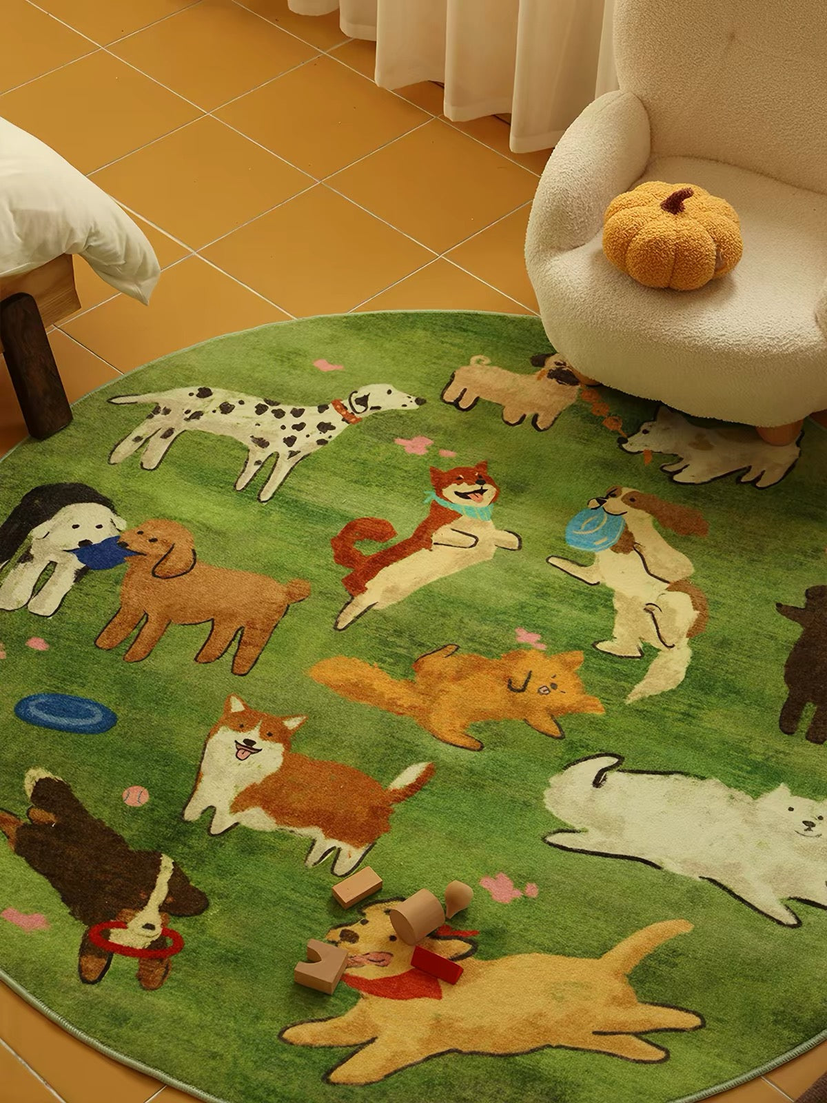 Dopamine Puppy Round Rug – Playful Comfort for Modern Living
