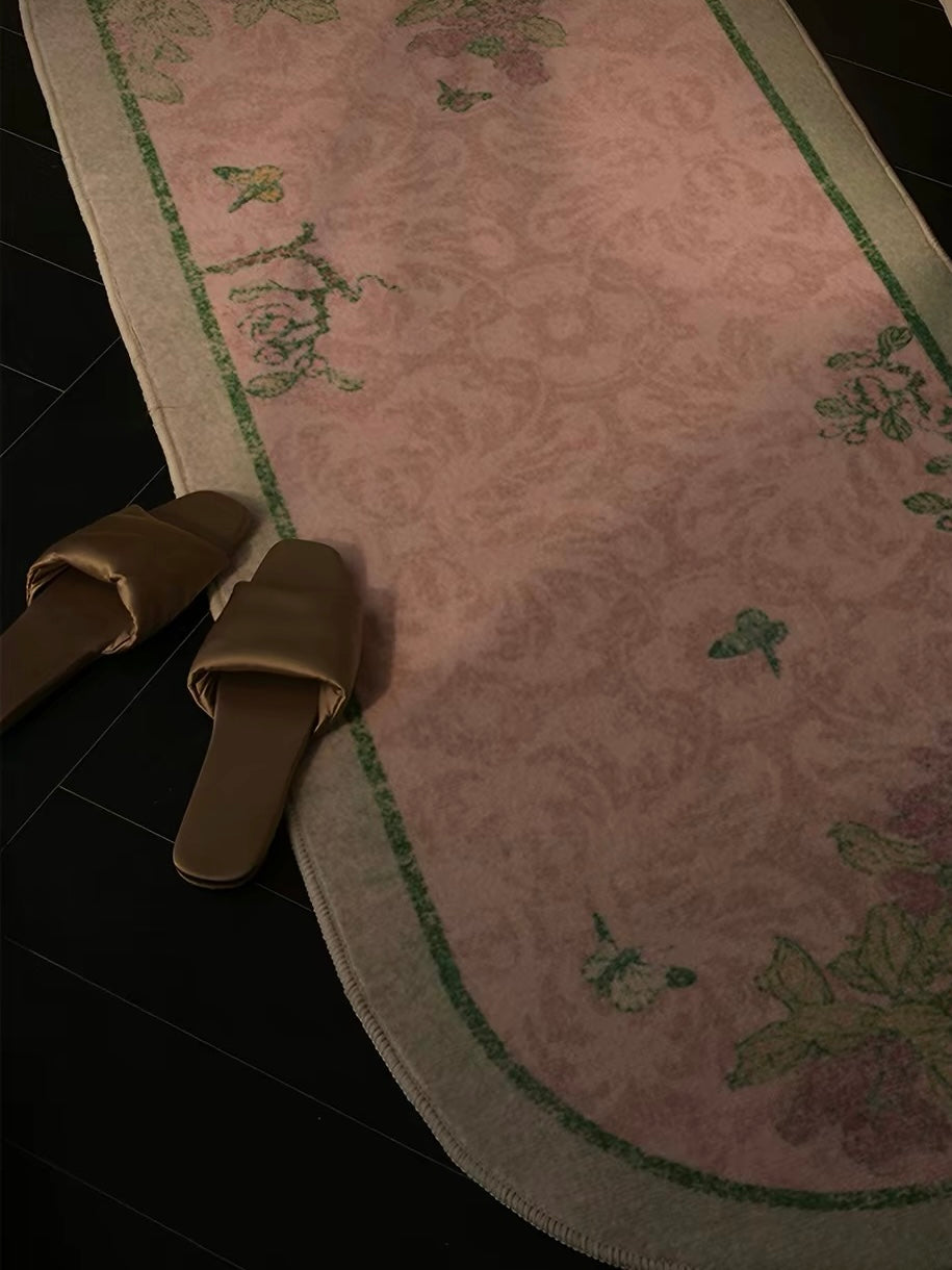 Vintage Pink Butterfly Runner Rug – A Romantic Touch of Timeless Elegance