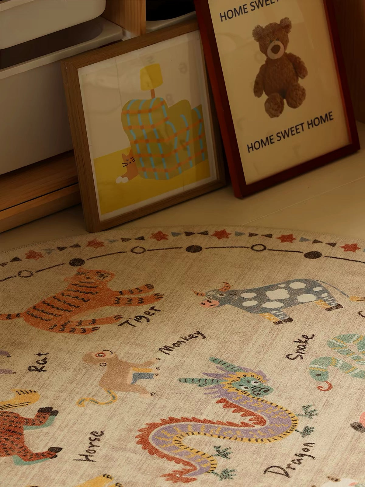 Chinese Zodiac Round Rug – A Playful Celebration of Luck and Imagination