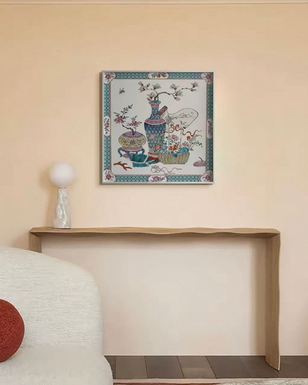 Vintage Oriental Collection Wall Art – "Prosperity Vase" and "Butterflies Among Blossoms"