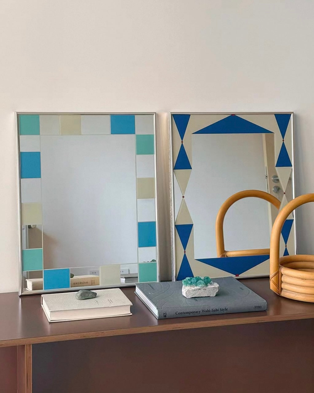 Color Block Mirror Wall Art – Minimalist Modern Decorative Mirror