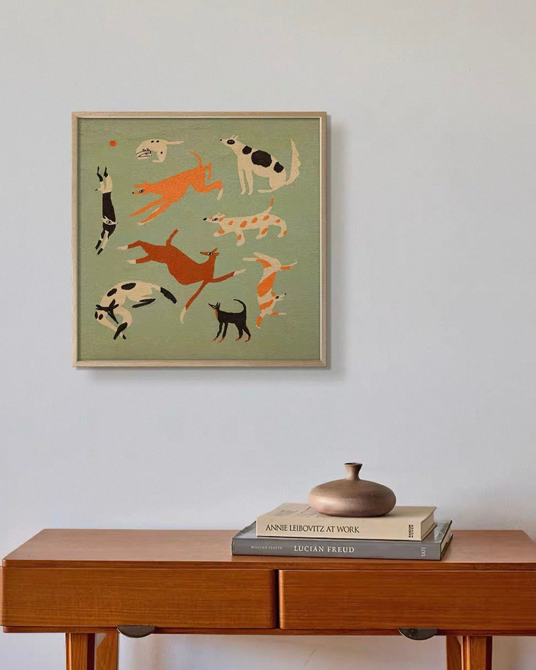 "Nine Dogs, Prosperous Home" Wall Art – A Celebration of Loyalty and Abundance