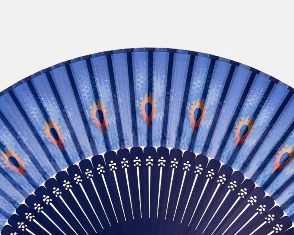 Handcrafted Silk Folding Fan – Peacock Feather Collection | Personalized Gift Edition