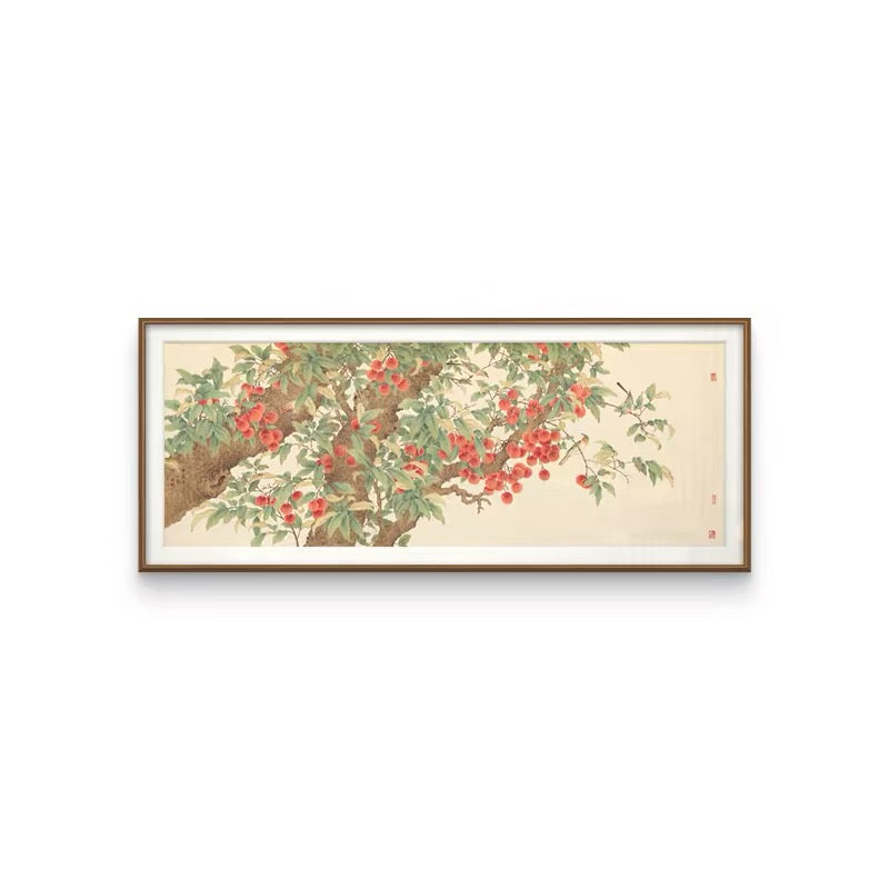 "Abundance of Lychees" Panoramic Wall Art – Museum Giclée Canvas for Luxury Interiors