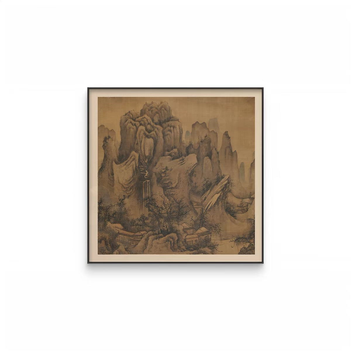 Song Dynasty Scholar Wall Art – Wabi-Sabi Literary Gallery Collection with Premium Wood Frame