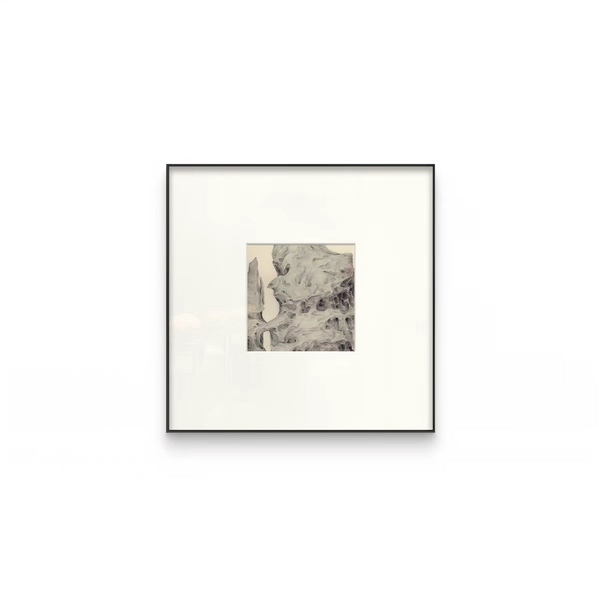 "Stone of Stillness" Wabi-Sabi Wall Art – Minimalist Stone Gallery Collection with Premium Wood Frame
