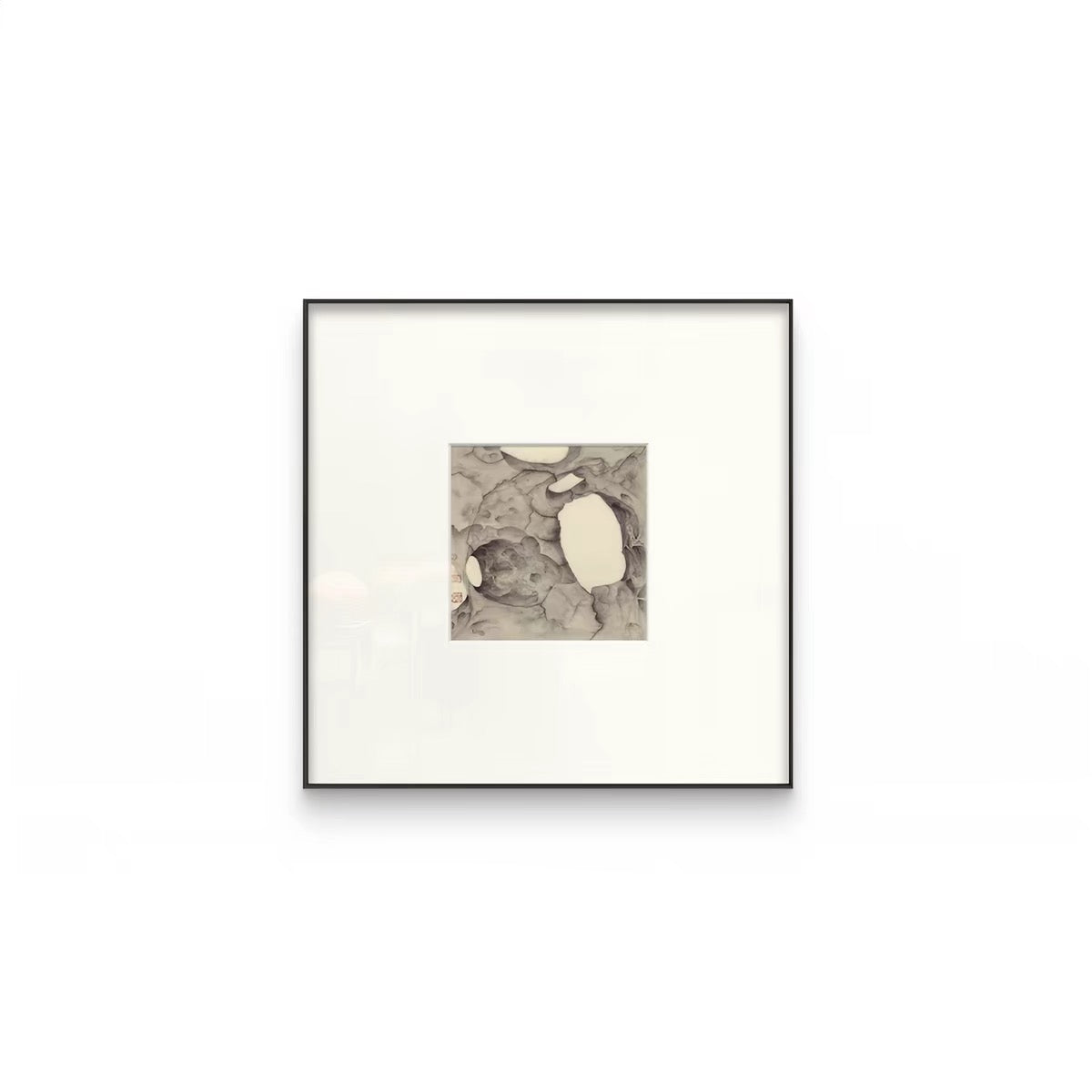 "Stone of Stillness" Wabi-Sabi Wall Art – Minimalist Stone Gallery Collection with Premium Wood Frame