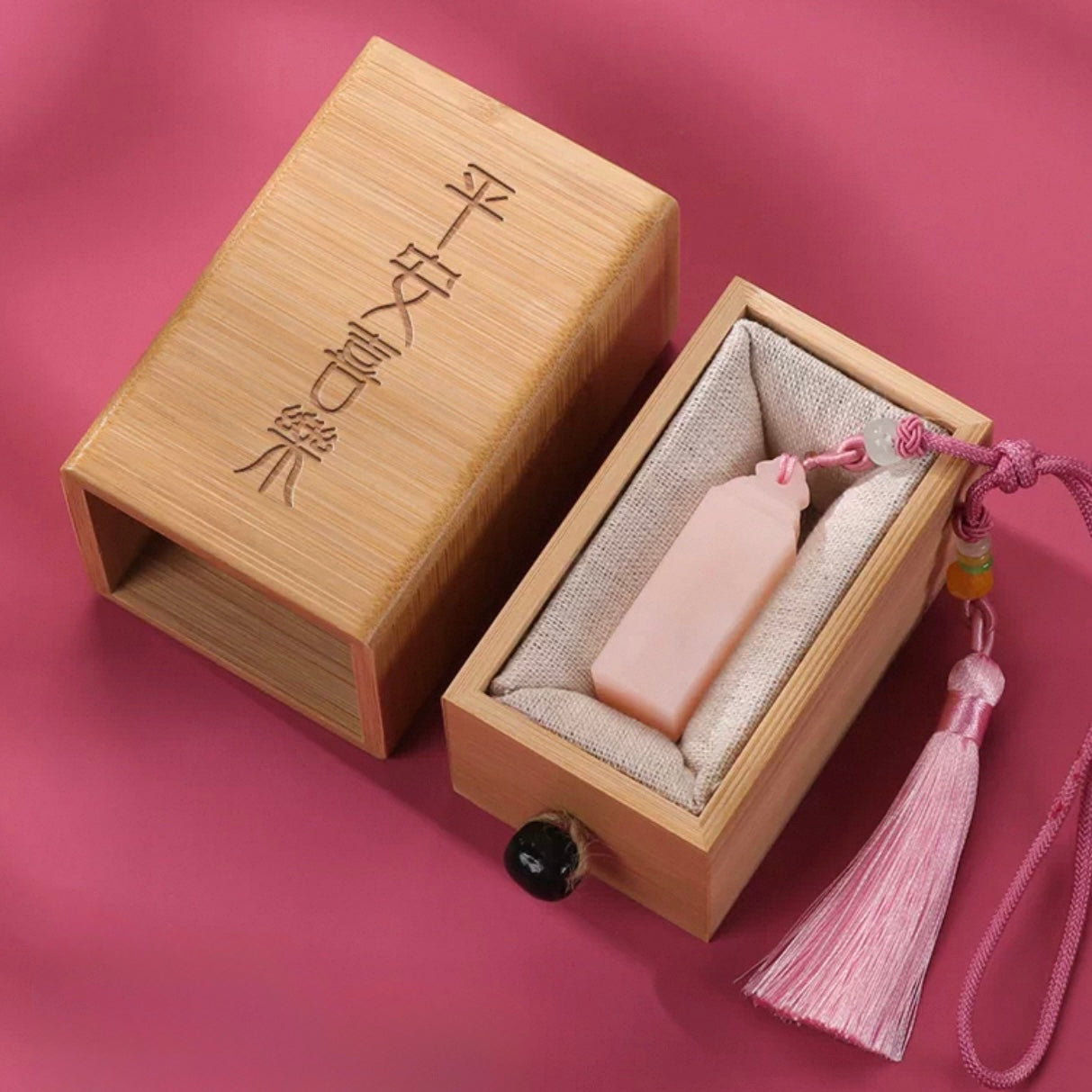 Custom Hand-Carved Balin Pink Stone Seal – A Timeless Symbol of Identity and Heritage