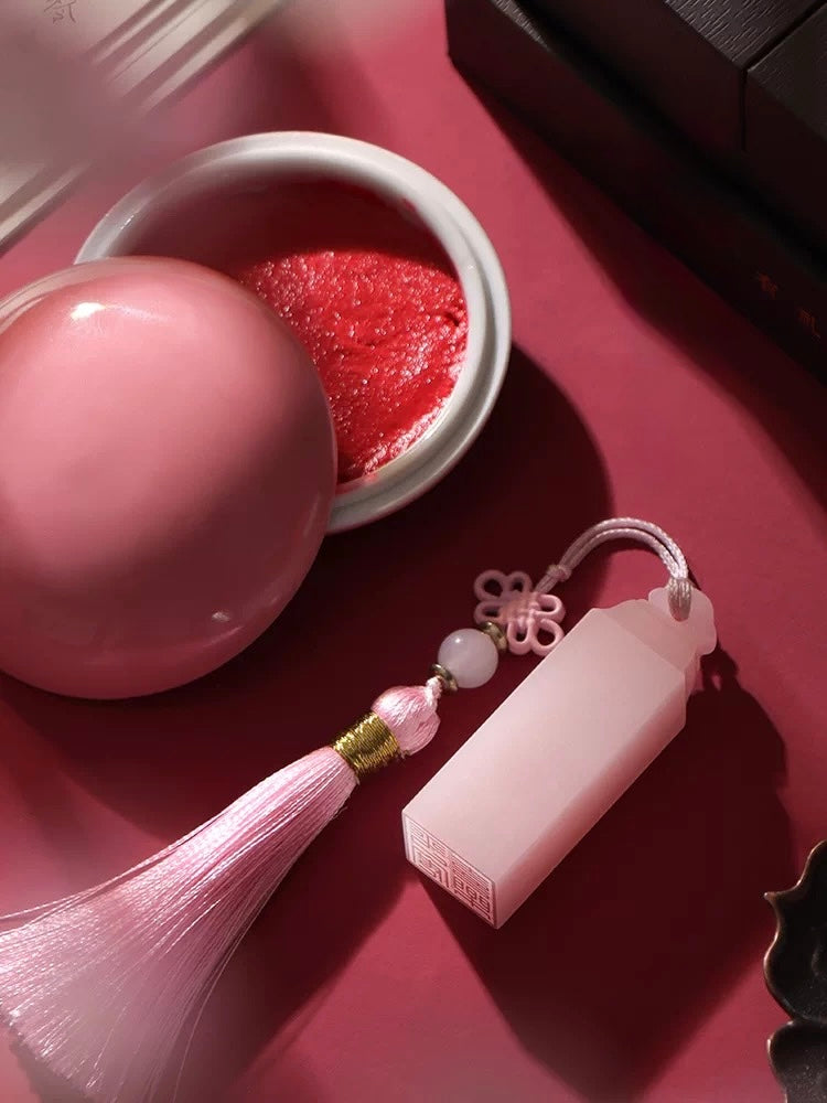 Custom Hand-Carved Balin Pink Stone Seal – A Timeless Symbol of Identity and Heritage