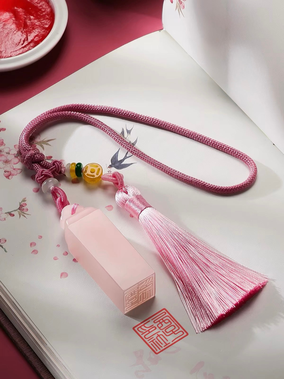Custom Hand-Carved Balin Pink Stone Seal – A Timeless Symbol of Identity and Heritage