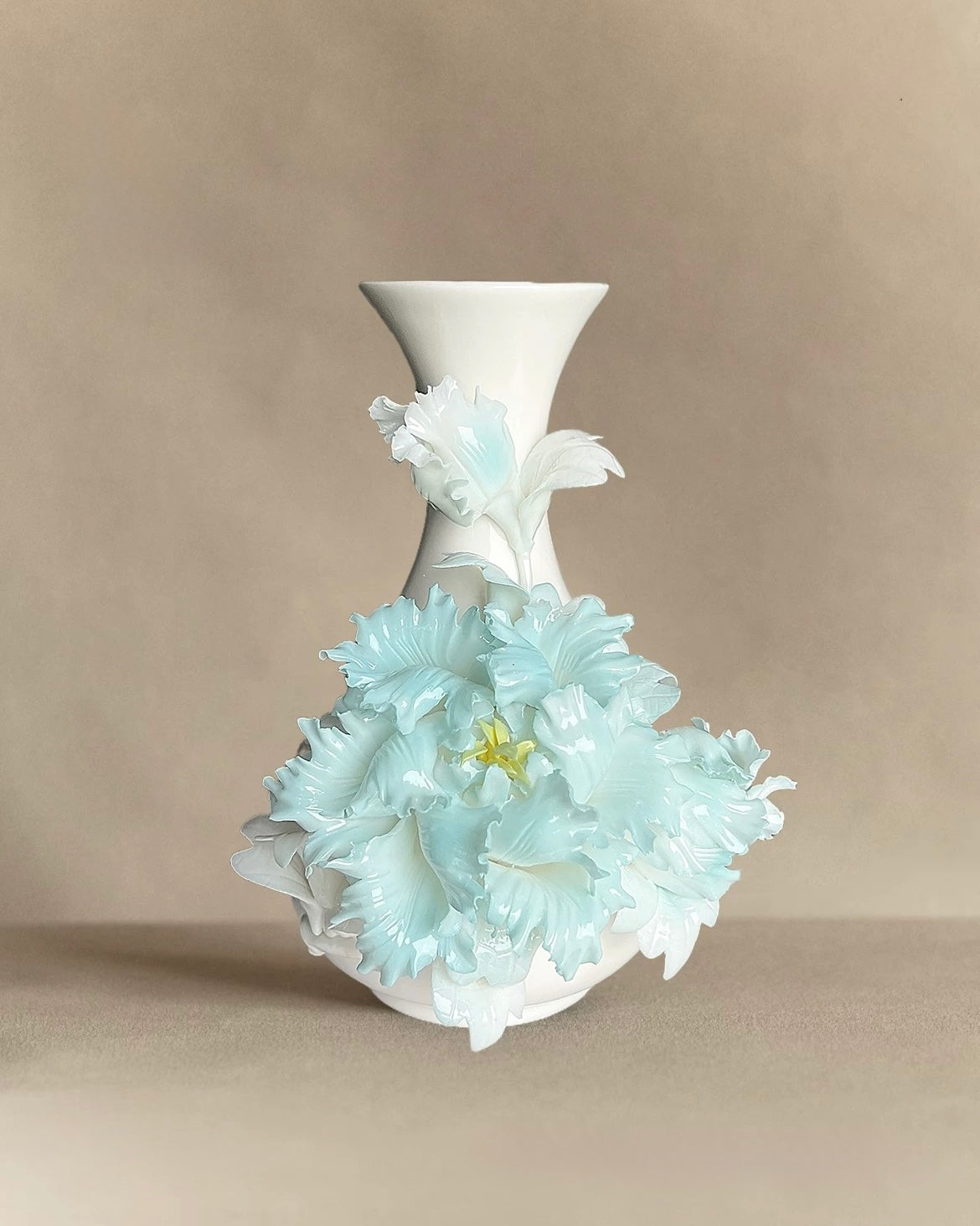 Intangible Cultural Heritage: Hand-Pinched Peony Ceramic Vase | Handcrafted Bloom