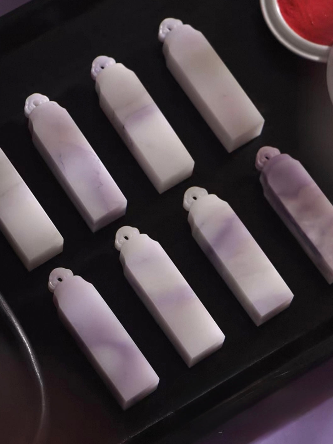 Custom Hand-Carved Purple White Jade Personal Seal – Artisan Hanko and Name Stamp with Premium Gift Box