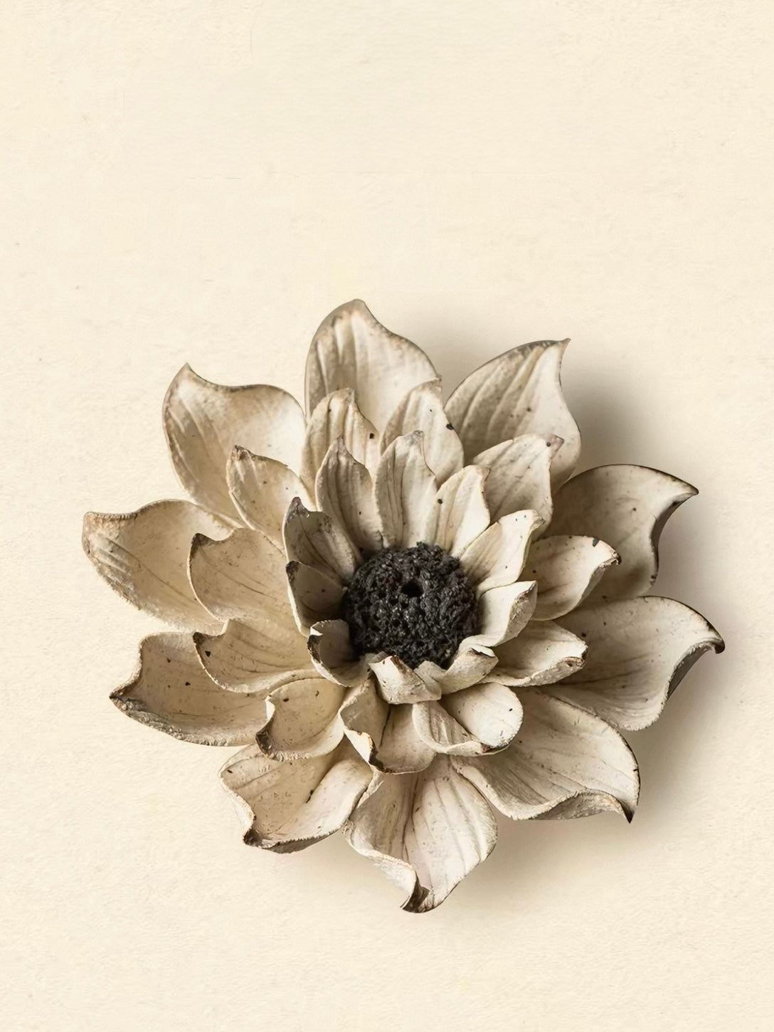 Handcrafted Lotus Ceramic Incense Holder – Artisan Floral Sculpture for Mindful Living