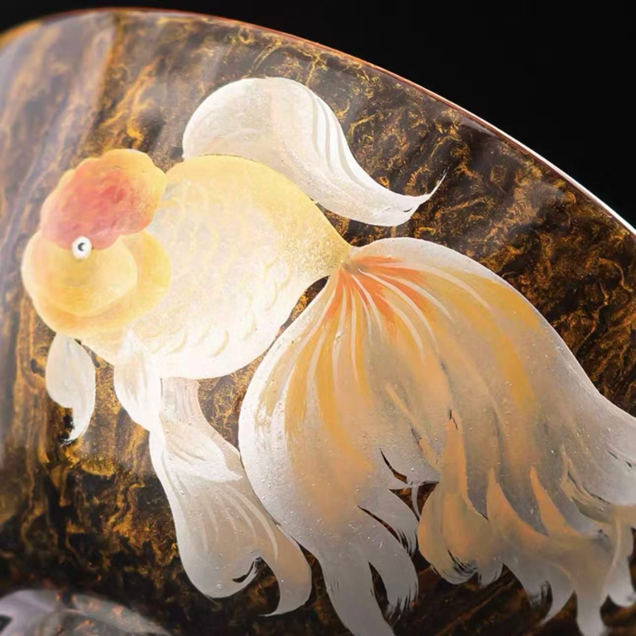 The Imperial Current | Hand-Painted Goldfish Lacquerware Master Cup