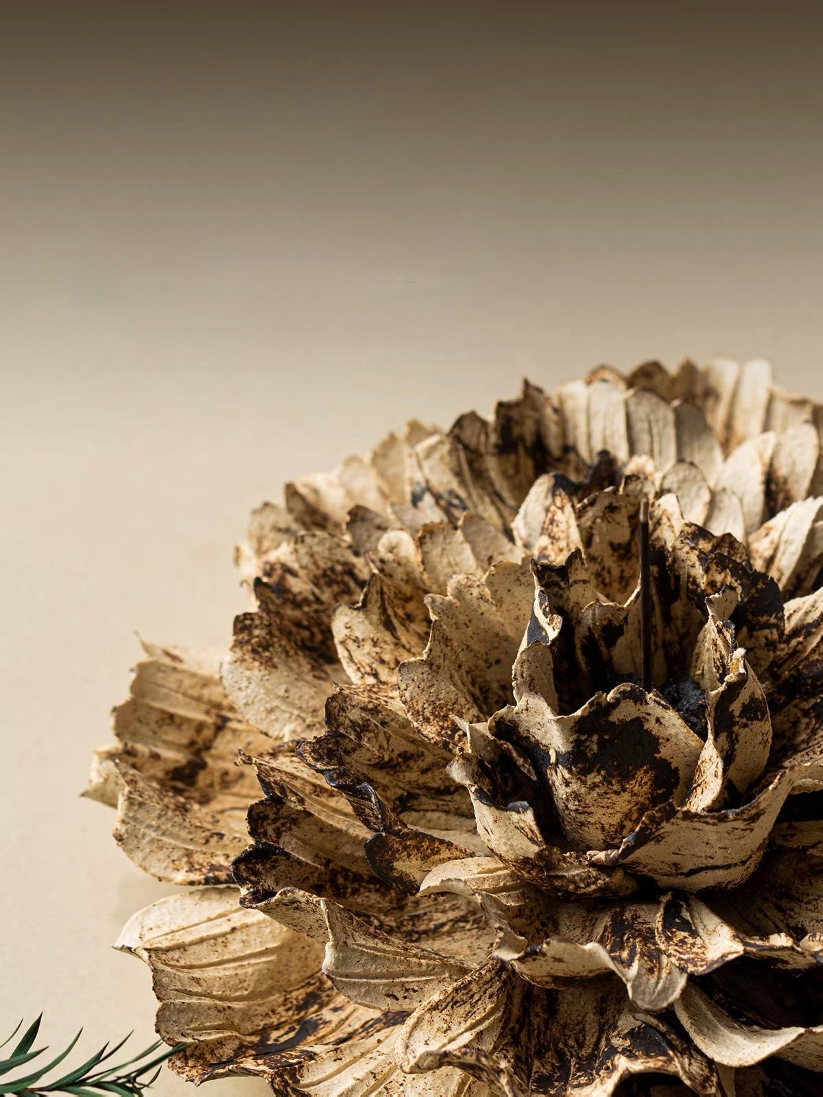 Collector's Edition Handcrafted Ceramic Flower Incense Holder – Artisan Sculpture for Refined Interiors