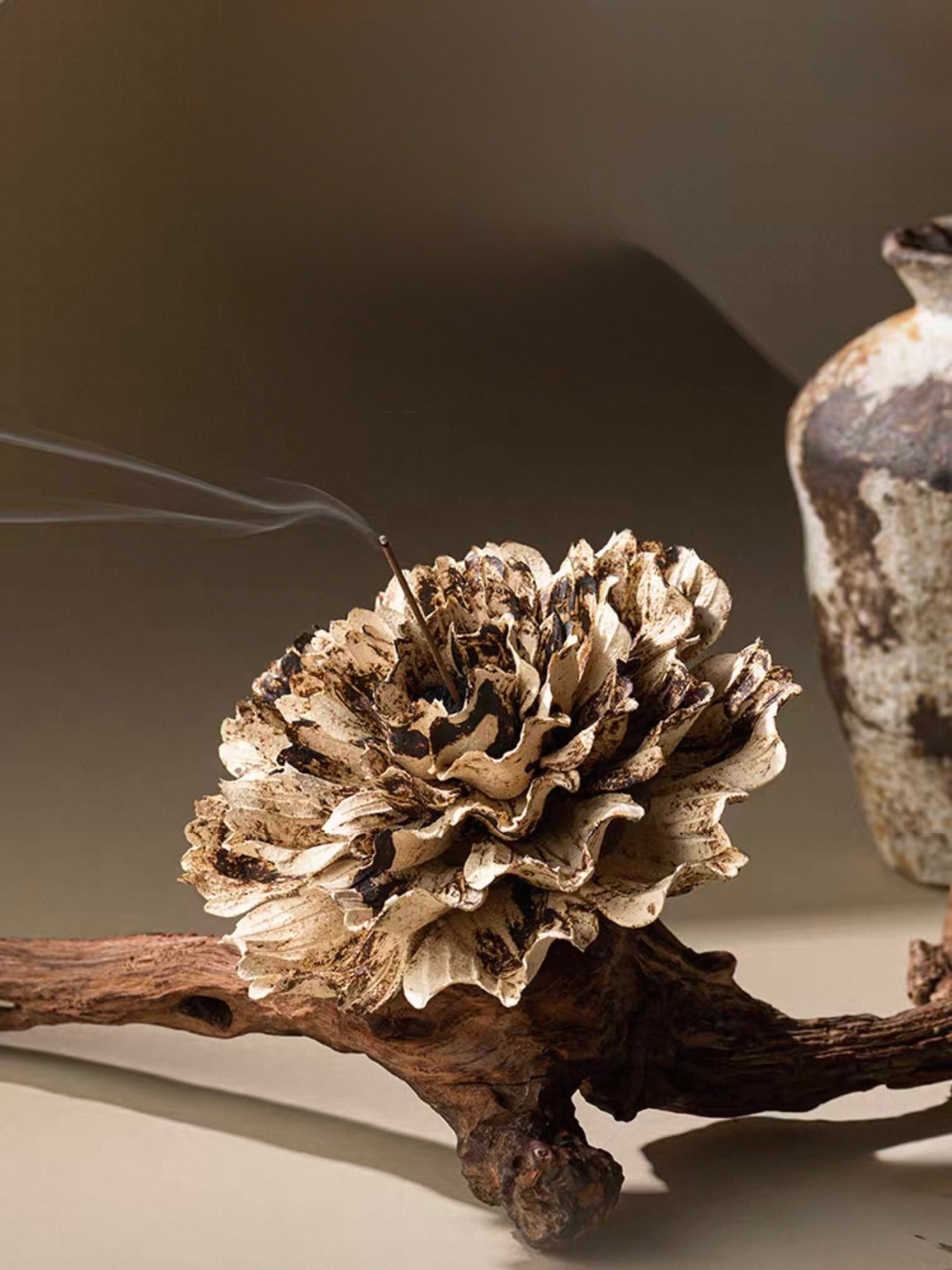 Collector's Edition Handcrafted Ceramic Flower Incense Holder – Artisan Sculpture for Refined Interiors