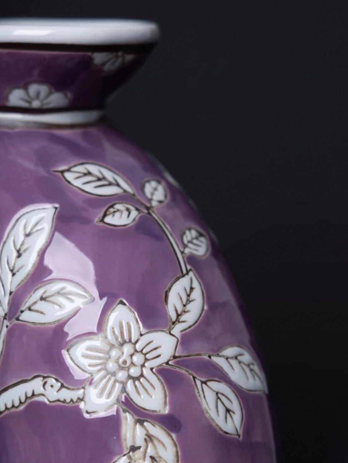 "Phoenix of Auspicious Dawn" Handcrafted Relief Ceramic Vase – Sculptural Collector's Edition