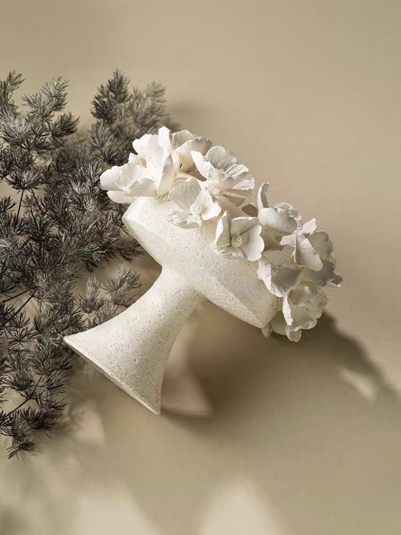 Handcrafted Bloom Ceramic Candle Holder and Incense Holder – Artisan Floral Centerpiece with Brass Incense Insert