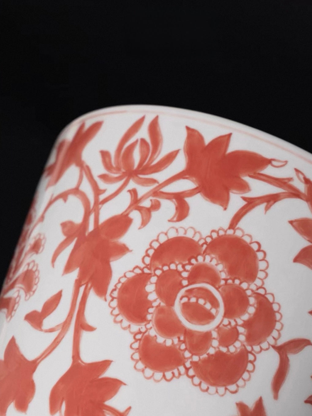 Handcrafted Crimson Peony Porcelain Vase – Underglaze Floral Decorative Vase