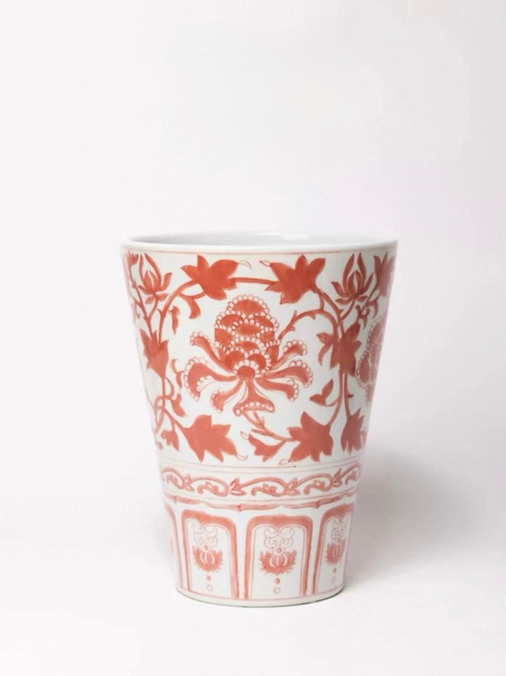 Handcrafted Crimson Peony Porcelain Vase – Underglaze Floral Decorative Vase