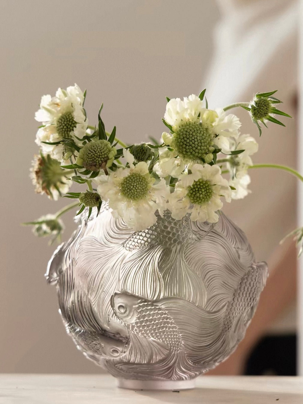 Handcrafted Crystal Glass "Koi in Motion" Vase – Collector's Art Glass Sculpture