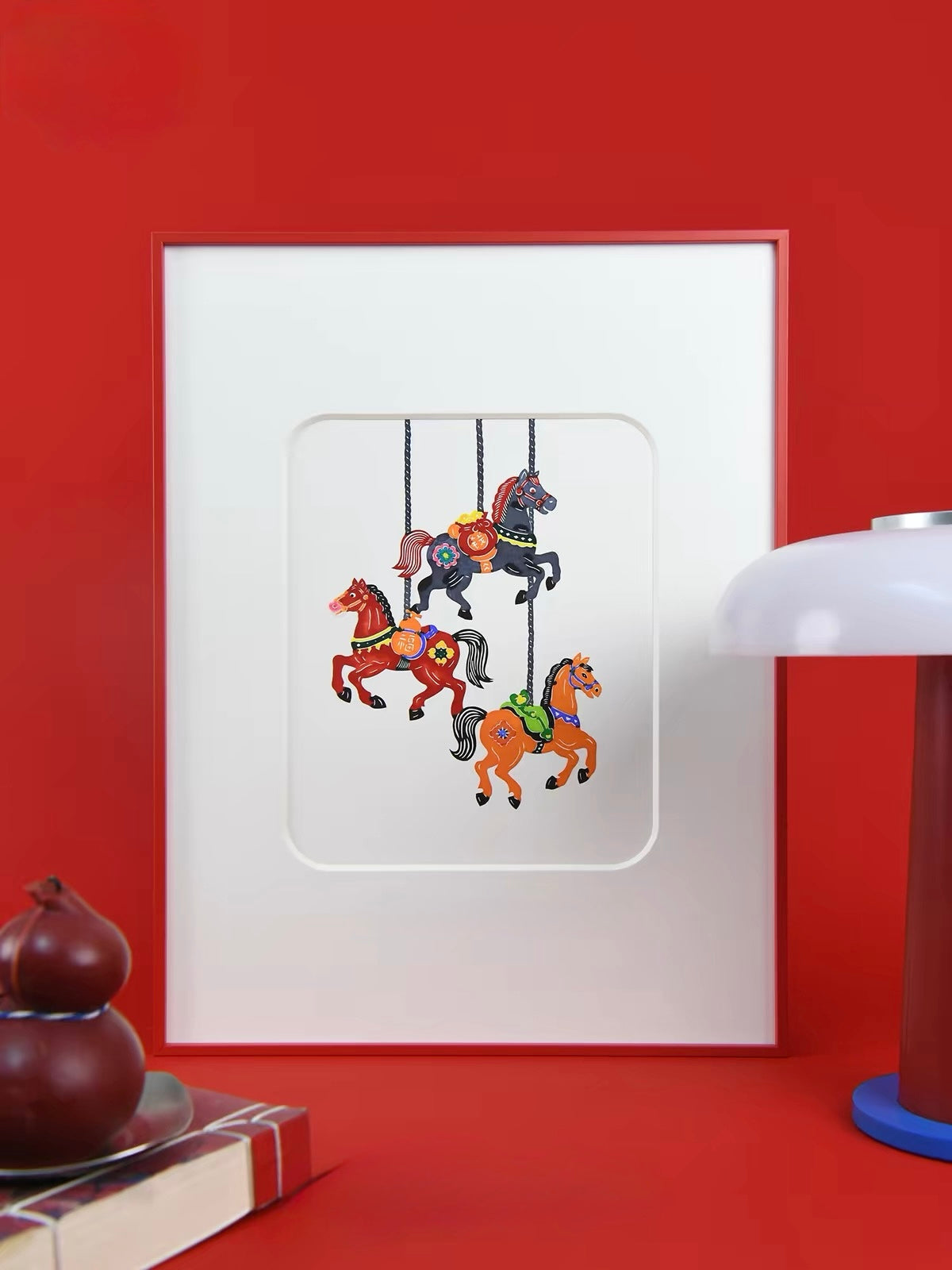 Handcrafted Galloping Horses Papercut Wall Art – Artisan Decorative Artwork