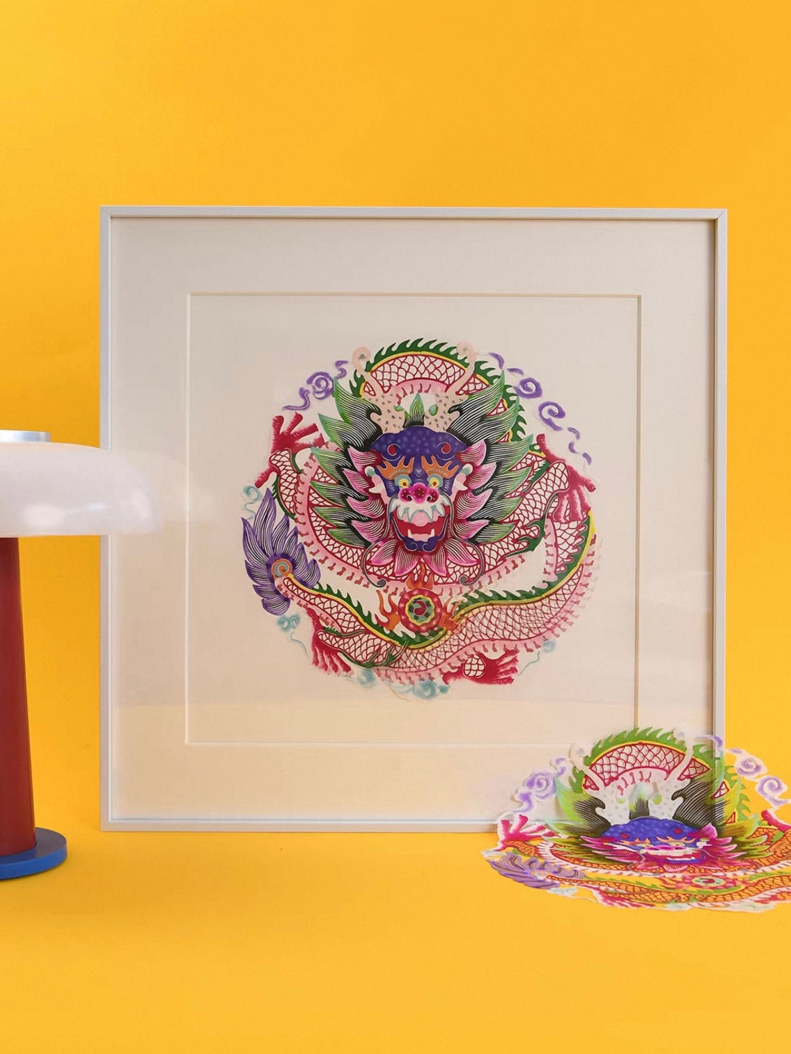 "Dragon of Prosperity" Handcrafted Papercut Wall Art – Artisan Decorative Artwork